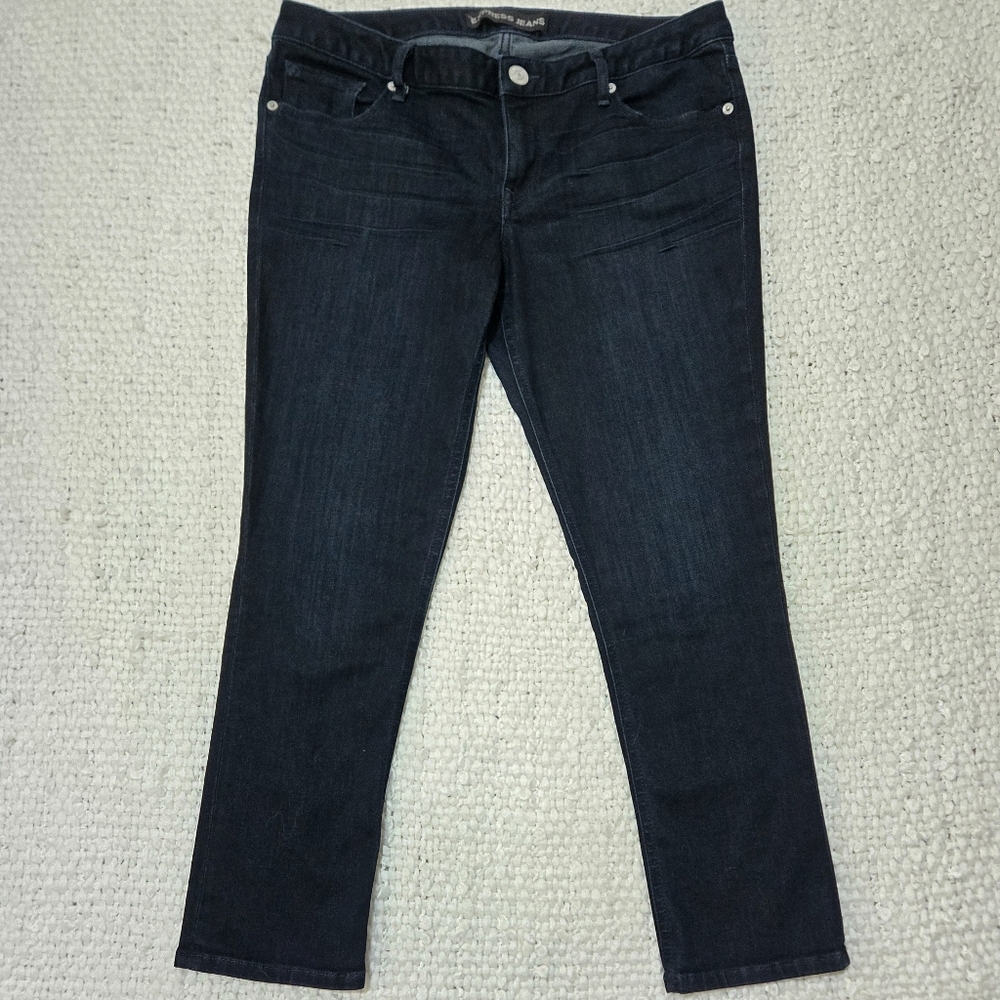 EXPRESS Jeans Cropped Legging Stella Low Rise - Deep Blue Size 10R